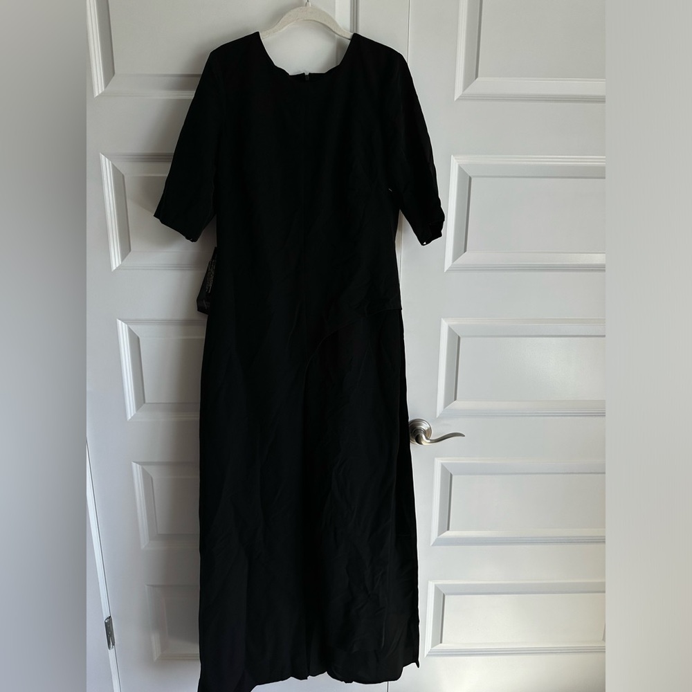 Kay Unger Davina Romper‎ Walk Thru Jumpsuit Dress Black size 12 - Picture 5 of 9